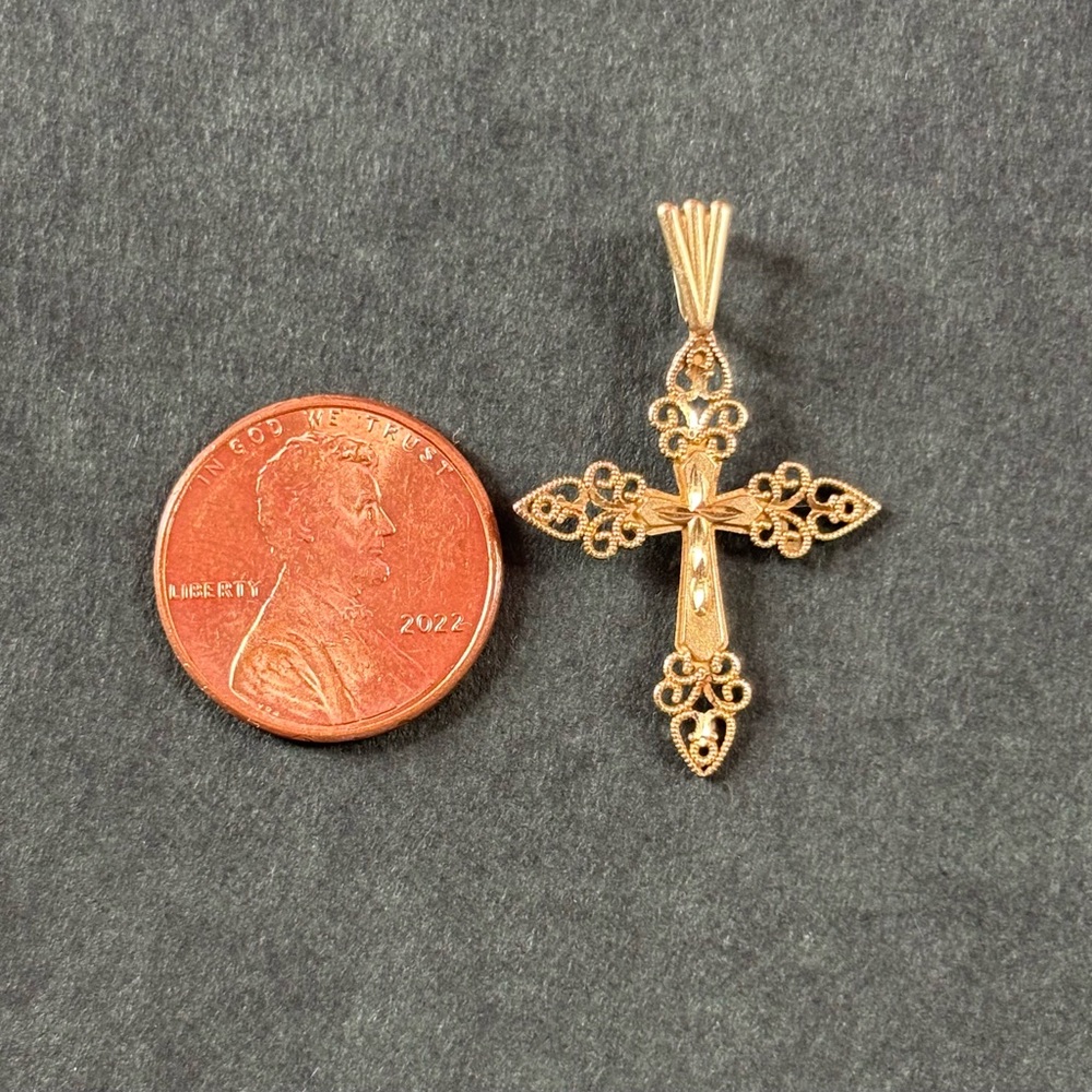 Vintage 14k Michael Anthony Gold Cross Pendant